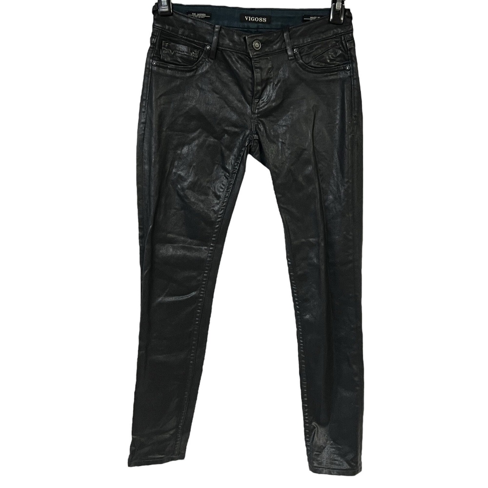 Vigoss Pants Black The Jagger Super Skinny Coated Sleek‎ Modern Size W26 L31